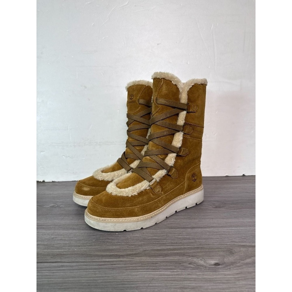 Timberland Women's Kenniston Muk Tall Suede Lace-Up Faux Fur‎ Lined Boots